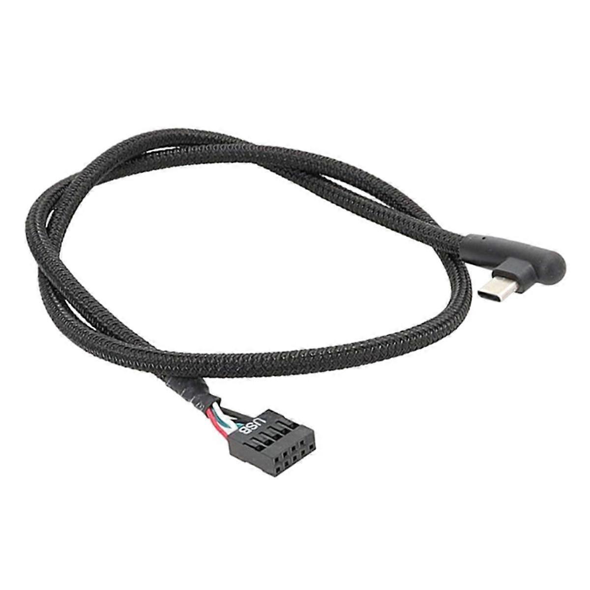 1Pcs USB 9Pin to Type C Cable for Computer Motherboard Anti Shielding Mesh Line Enhances Stability