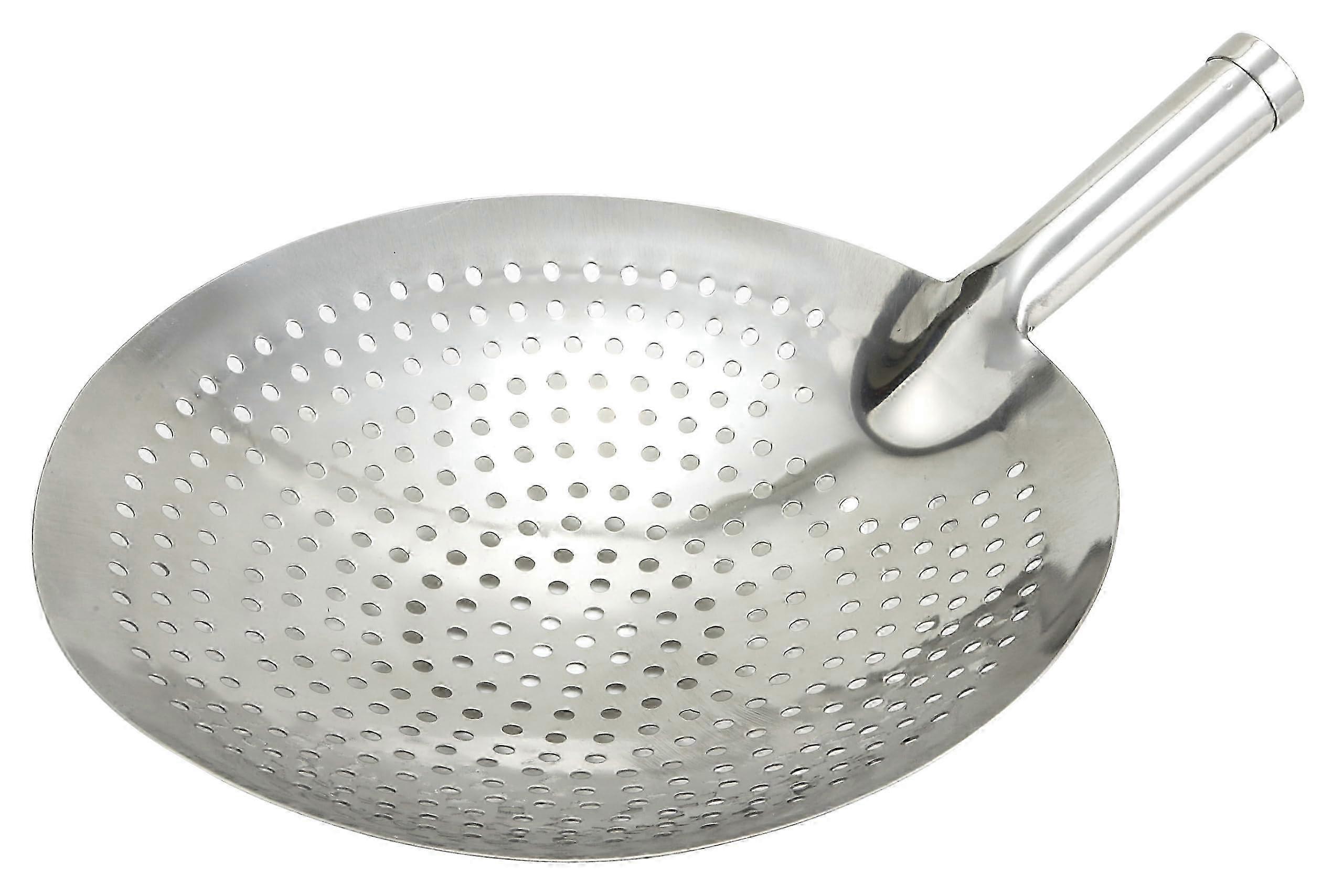 12-Inch Medium Round Stainless Steel Skimmer Tool for Kitchen Use