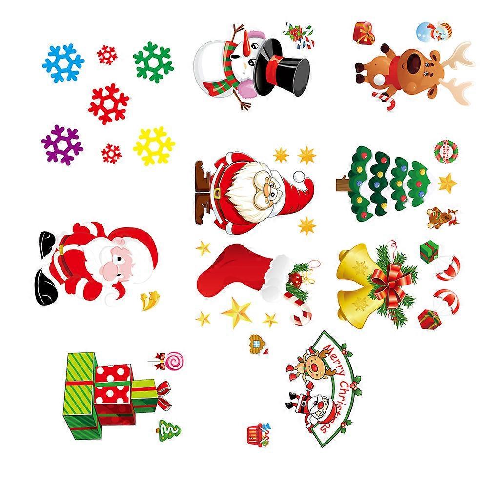 Christmas Static Sticker Santa Claus for Decor 20Pcs Window Door Decor