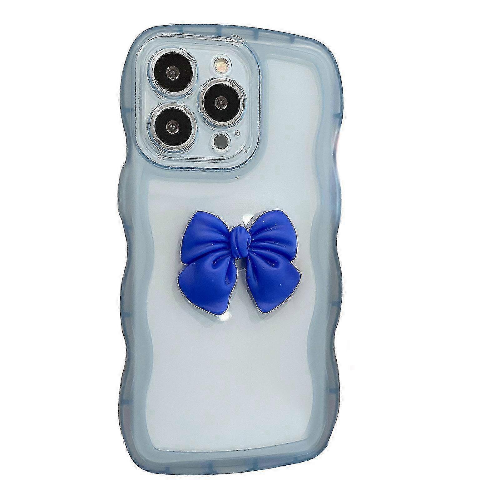 Mobile Phone Case Wavy Edge 3D Bow Colorful Protective Case Anti-scratch Cute Smartphone Silicone Case Phone Accessories for iPhone 14 Series