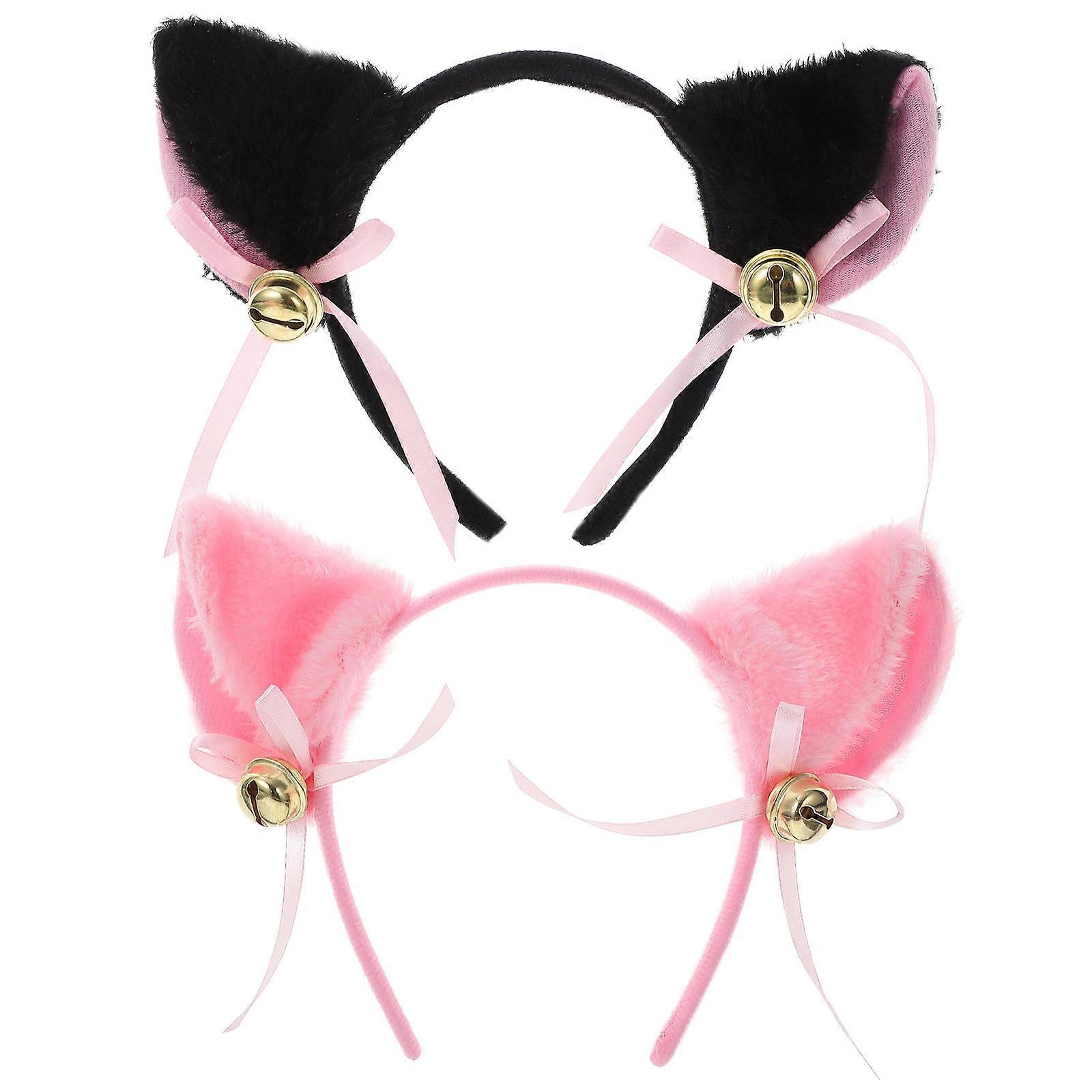 Lovely Headbands Cat Ear Headwear for Wear 2Pcs Plush Kids Hair Accessories