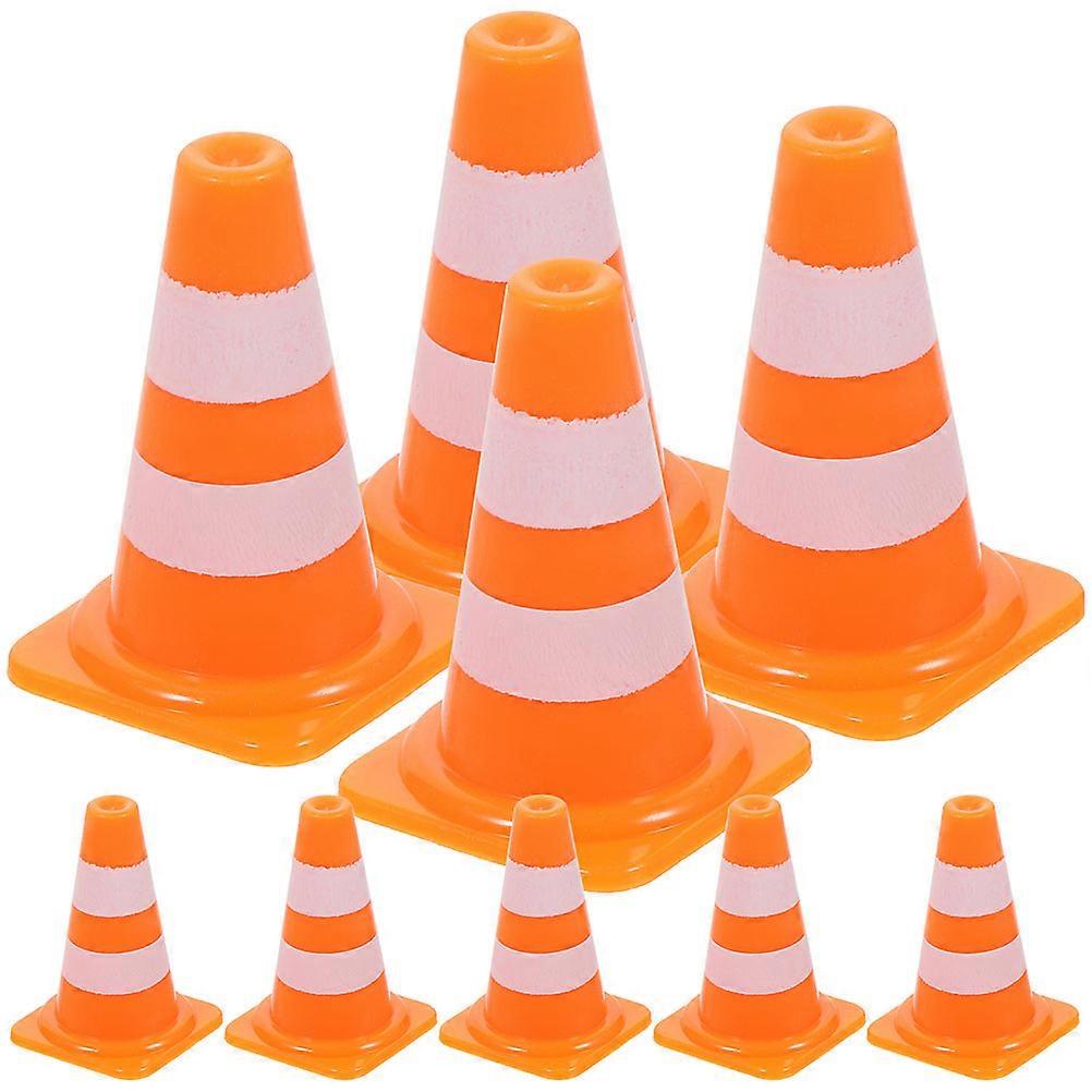 Mini Traffic Sign Decorations for Playing with 100Pcs Plastic Roadblock Toys