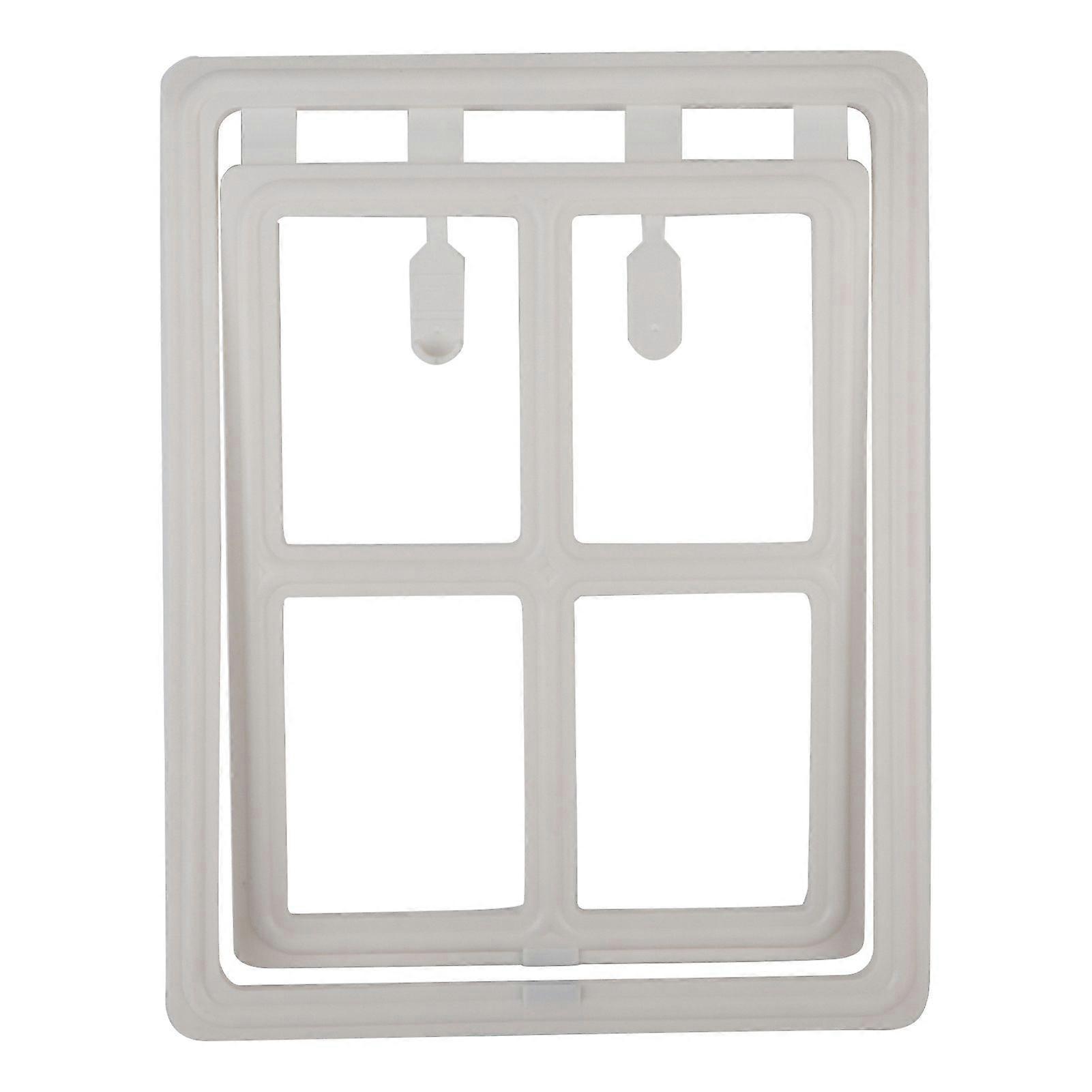 Plastic Pet Dog Puppy Cat Door Magnetic Locking Safe Flap for Screen Window Gate (White XL)