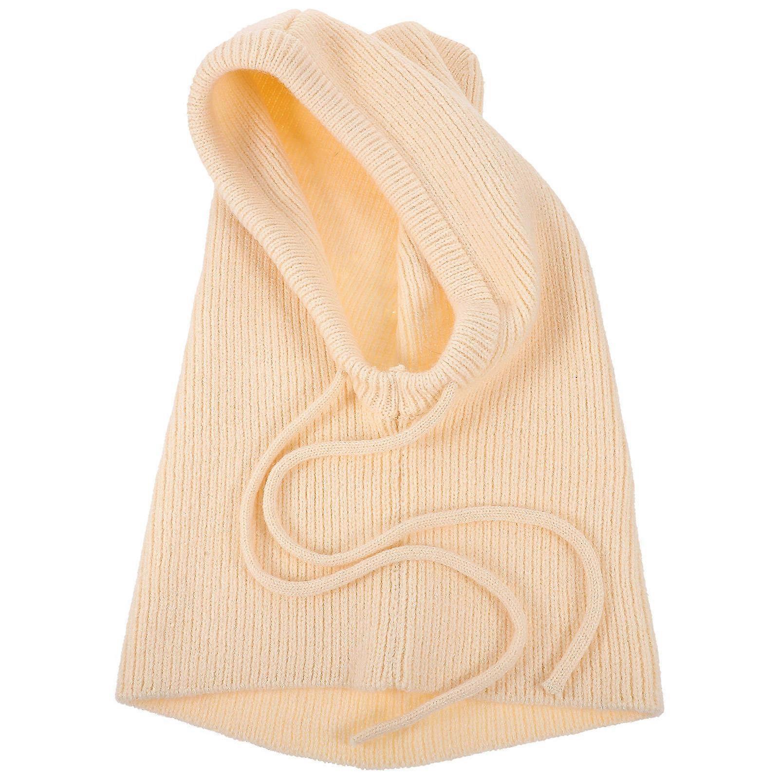 Head and Neck Protection Winters Warm Hat Knit Hat Unisex Design Cold Weather Beige 50.00X26.00X1.40cm 1Pack