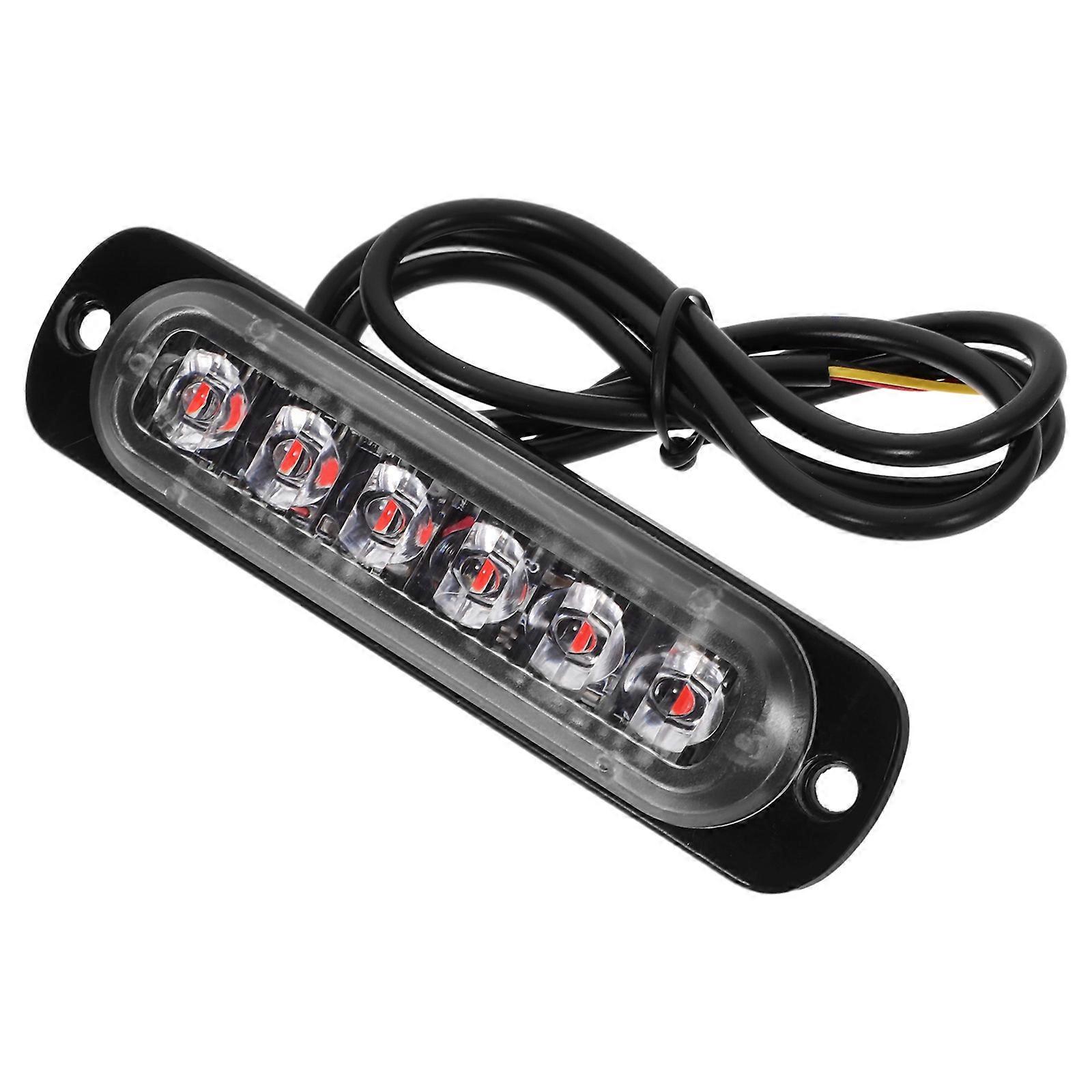Strobe Light for Motorcycles and Trucks with 6 Leds 18 Modes 18W Red