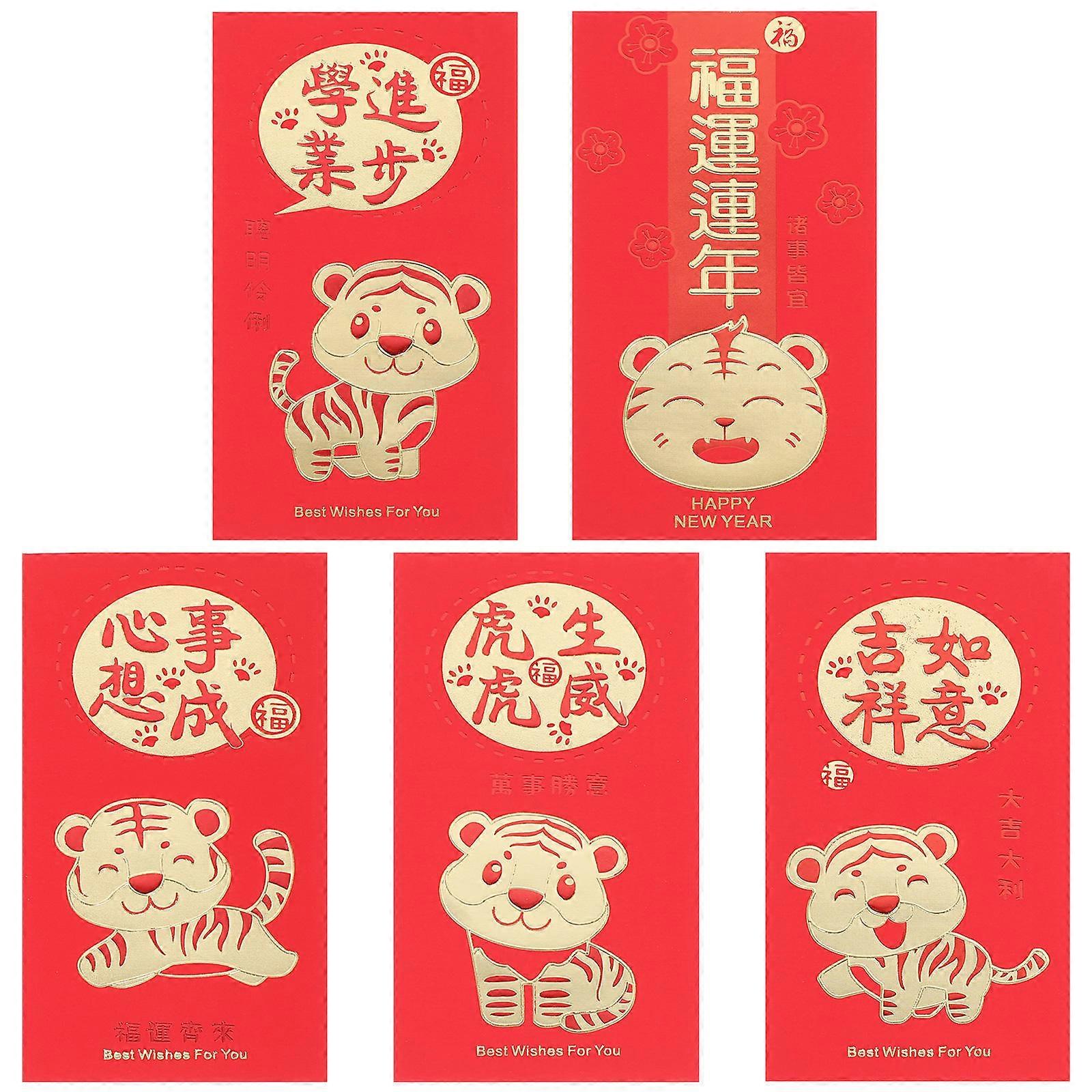 New Year Red Packet Chinese Style for Storage Use 30Pcs Red Envelopes