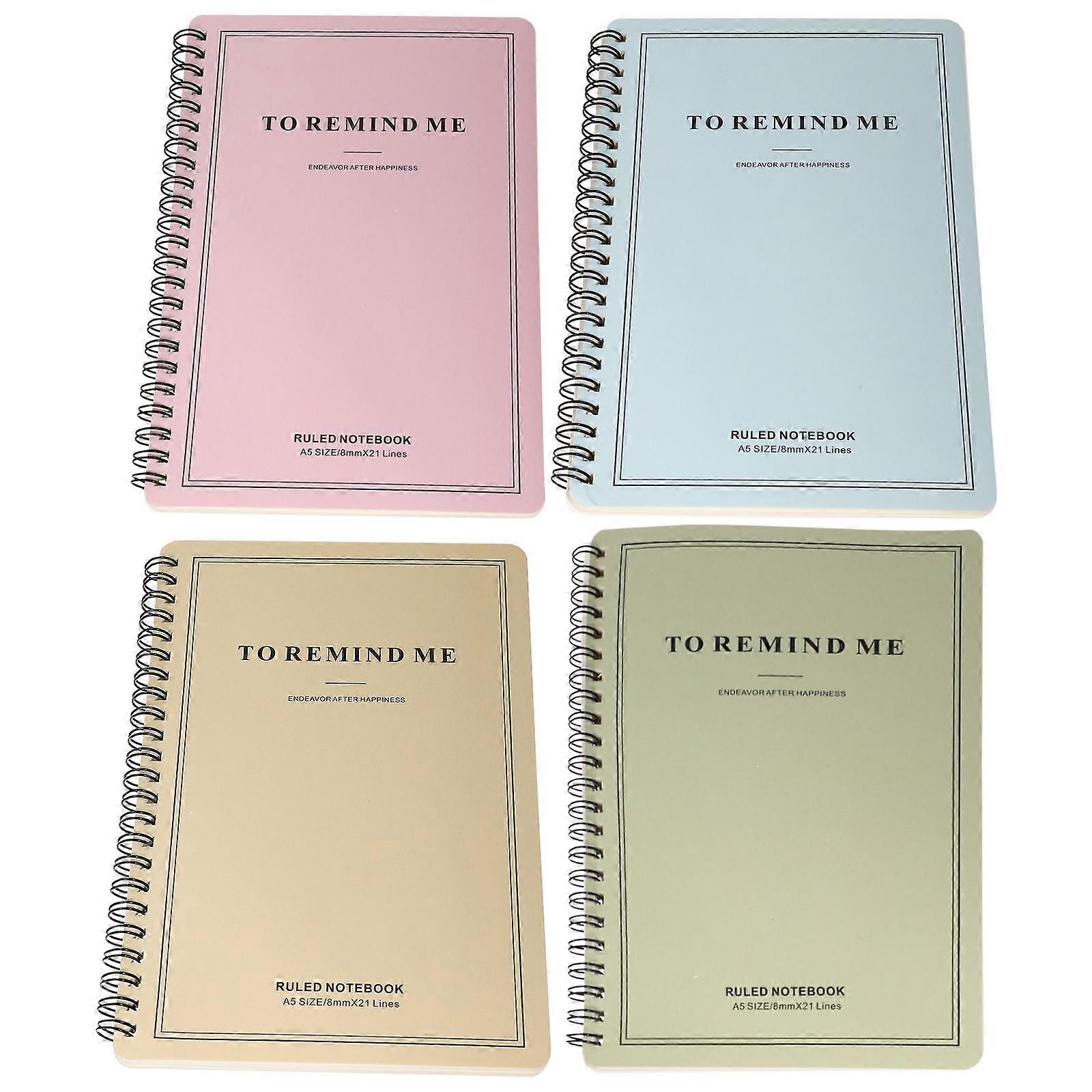 Line Coil Notebook for Writing 4Pcs Colored Students Coil Notepad Set