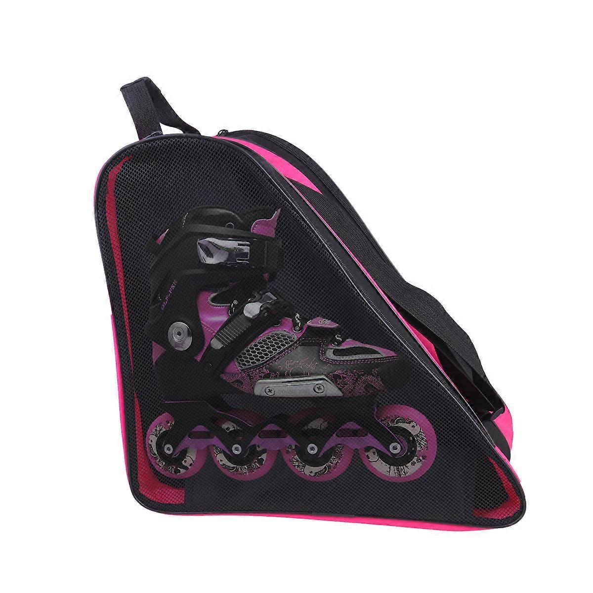 Children Roller Skating Shoes Bag for Storage Use with Mesh Cloth Pink