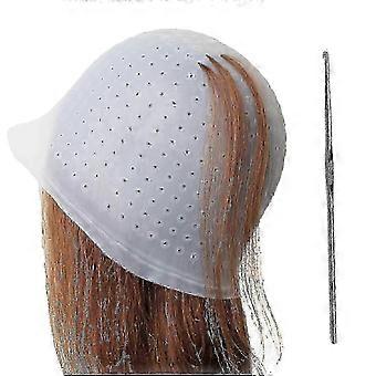 Hervorhebungskappe mit Nadeln, Silikon-Haar-Highlight-Kappe, wiederverwendbare Lochkappe mit Haken, professionelle Haarfärbekappe