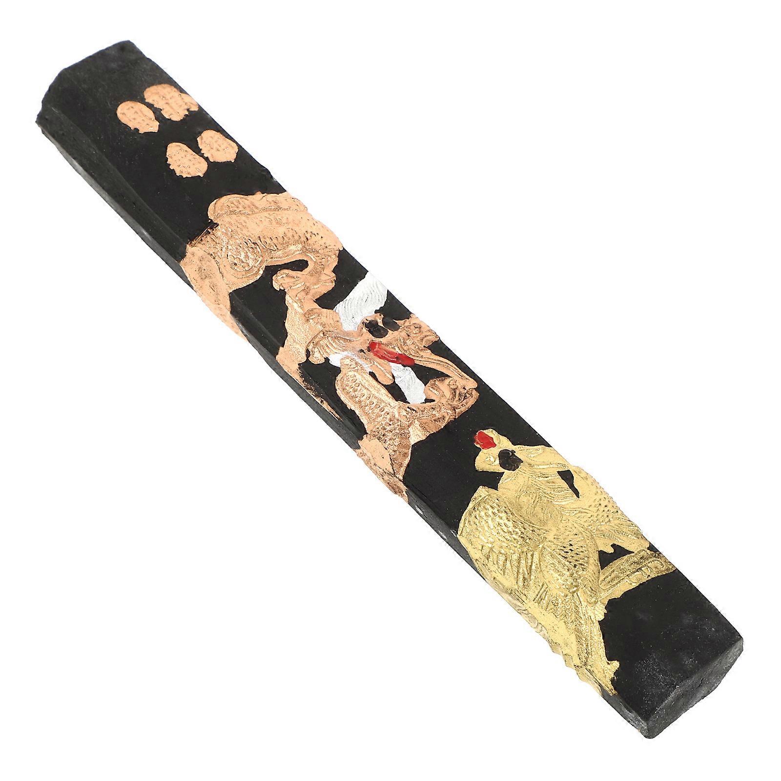 Calligraphy Ink Stick Handmade Traditional Chinese Drawing Supply for Grinding with Assorted Color 1Pcs