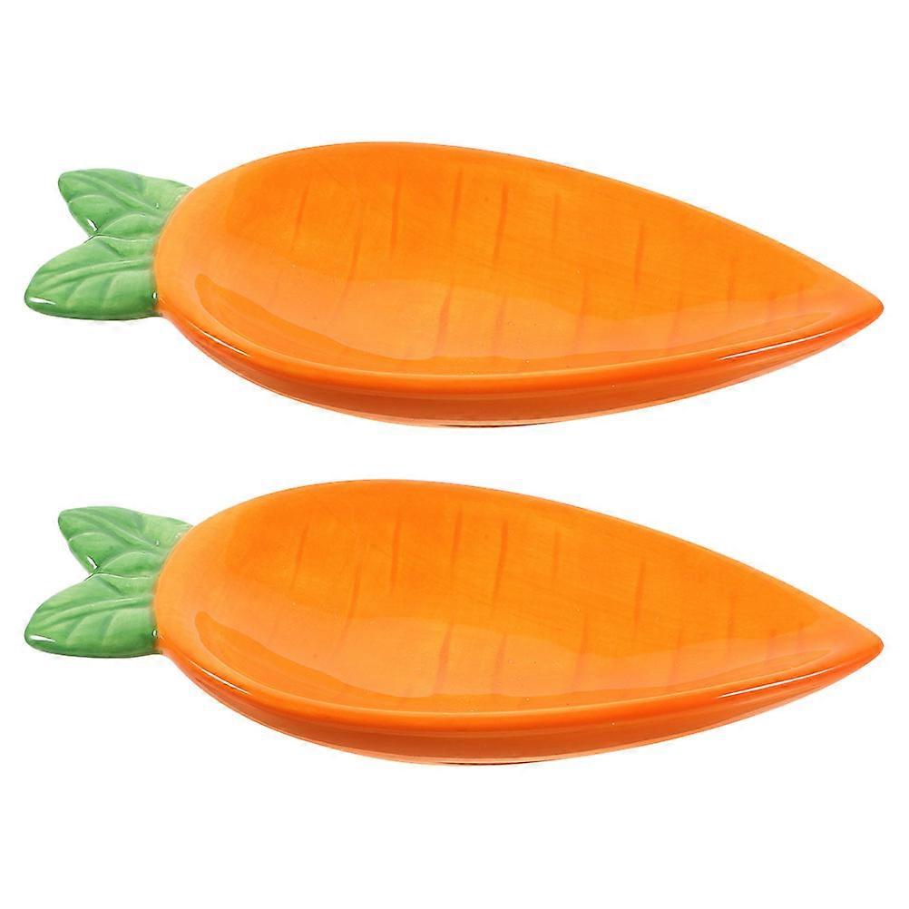 Ceramic Dipping Bowl Orange for Condiment Serving 2Pcs Appetizer Tray