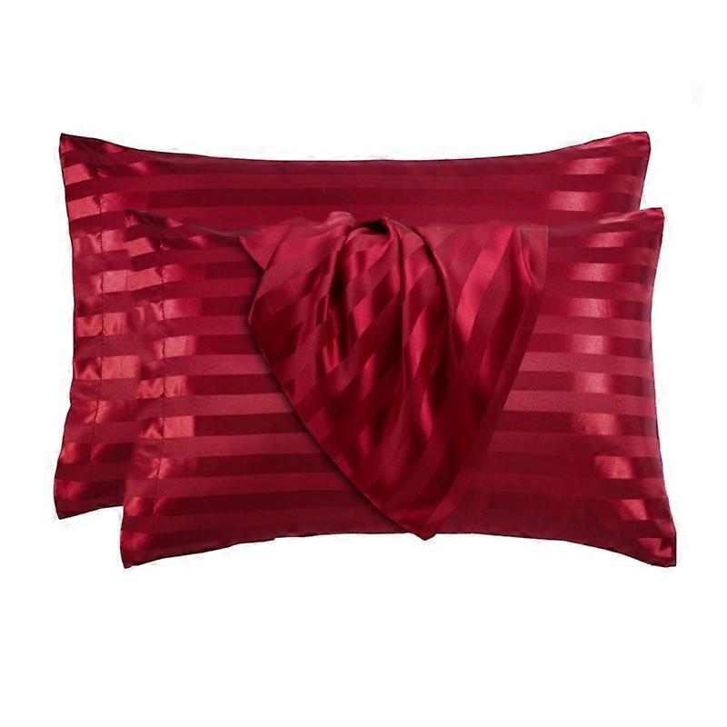 2 Pack Comfortable Pillowcases Color Striped, Polyester Material, Perfect For Contemporary Home Settings A0KC