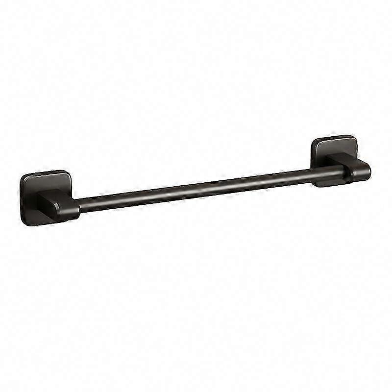 Wall-Mounted Single Rod Black No-Drill Towel Rack 30cm