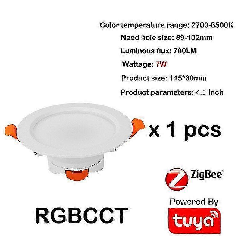 Zigbee 3.0 Wifi Tuya Smart Downlight 3.5/4 Inch Rgbcw 7/10w Led Recessed Ceiling