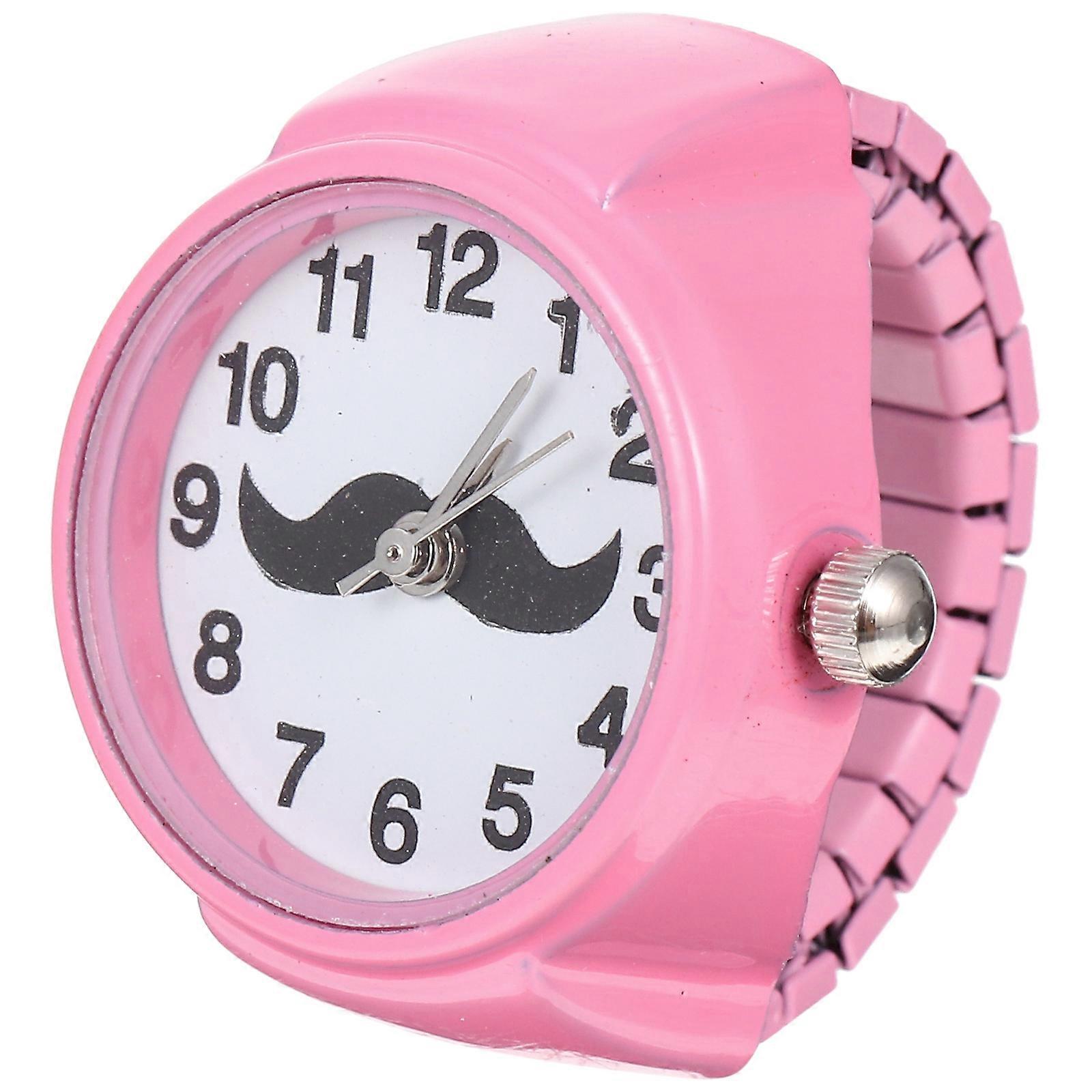 Digital Watch Casual Finger Watch for Decoration Use Pink ABS Style
