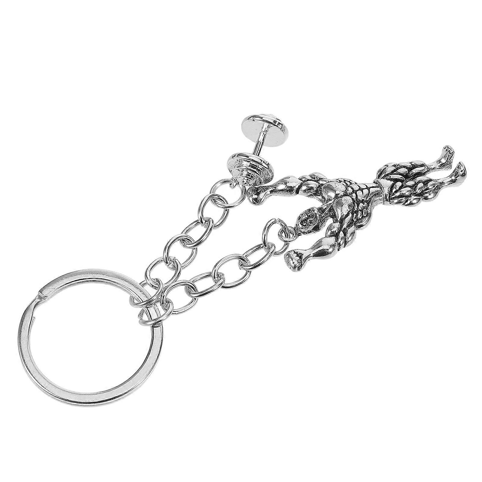 Muscle Dumbbell Keychain for Decor 2Pcs Alloy Sport Pendant