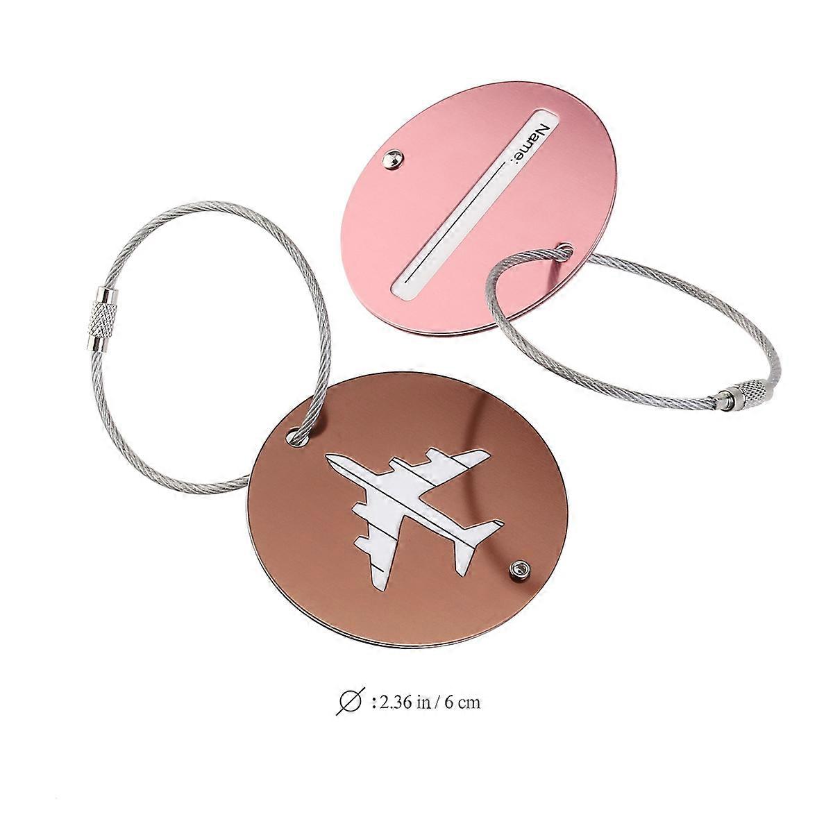Suitcase Tag for Airport Use 3Pcs Nuolux Aluminum Airplane Style Set