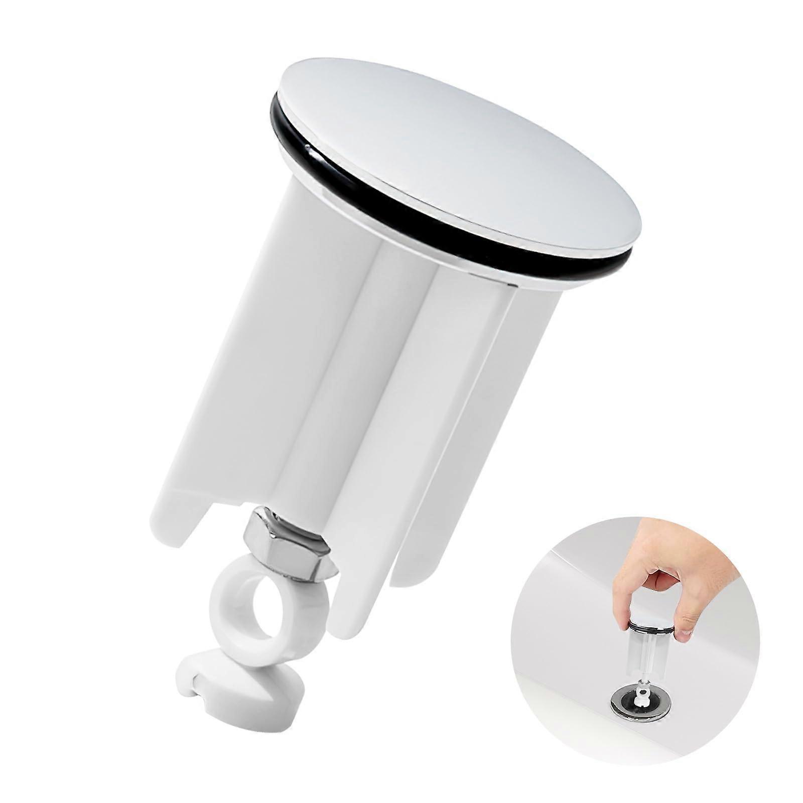 40mm Pop Up Sink Plug Replacement, Adjustable 6683mm, Chrome Brass Waste Drain Plug for Bathroom Lavatory Basin