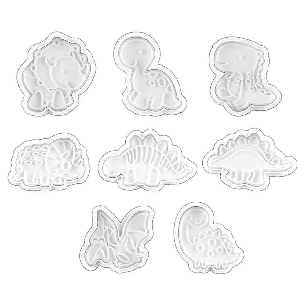Dinosaur Shape Biscuit Cutter for Baking Mold 8Pcs Plunger Cutter