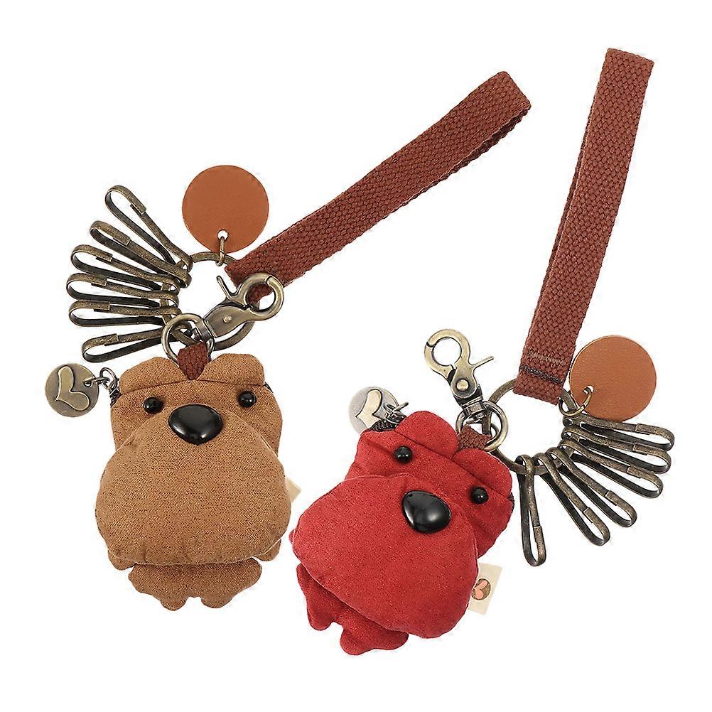 Multifunctional Keychain Plush 6 Pcs For Home And Office Decoration Cute Bear Design Durable Korean Velvet