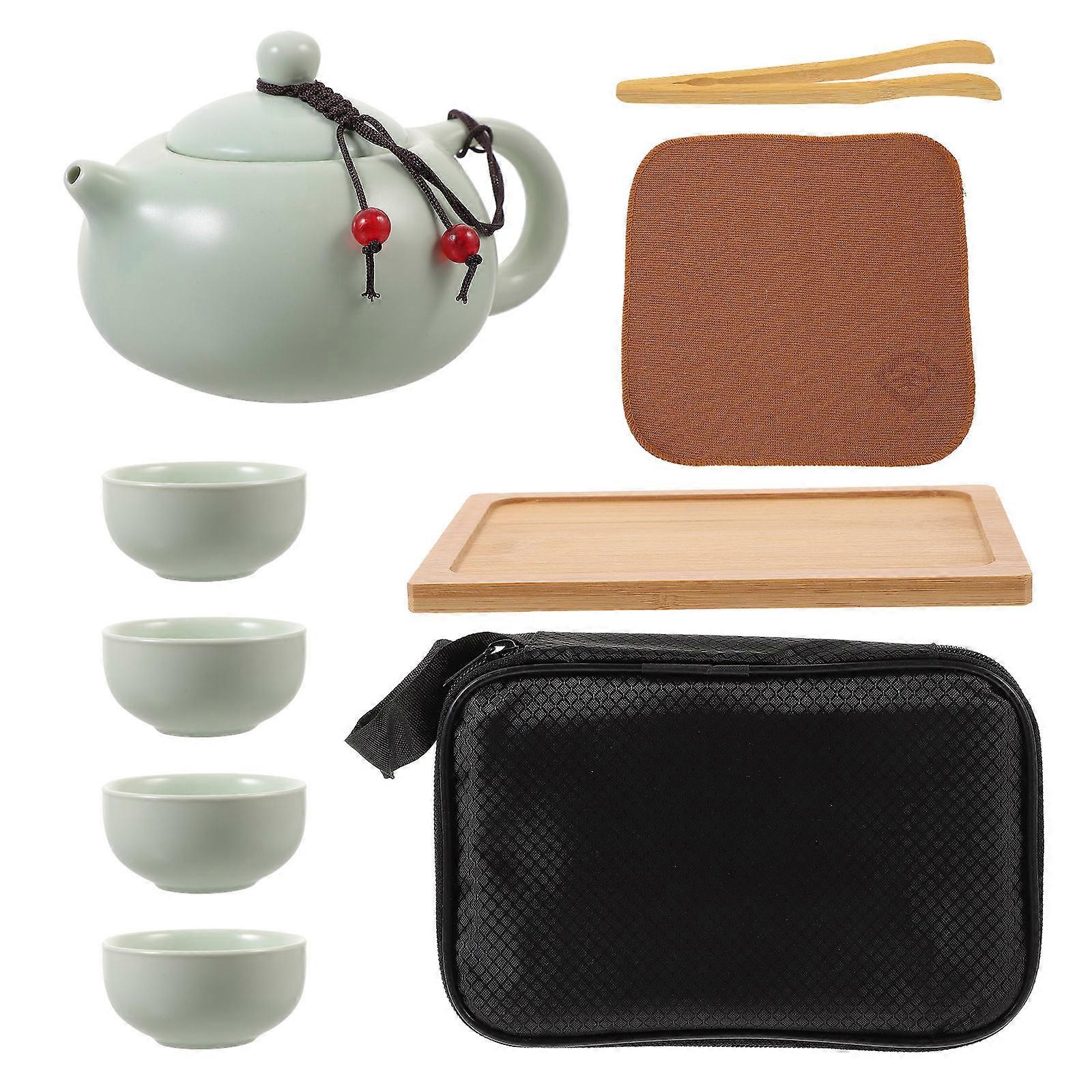 Ceramic Tea Service Set Travel Tea Set Kit Suitable For Tea Lovers Small Assorted Color Portable 1Set