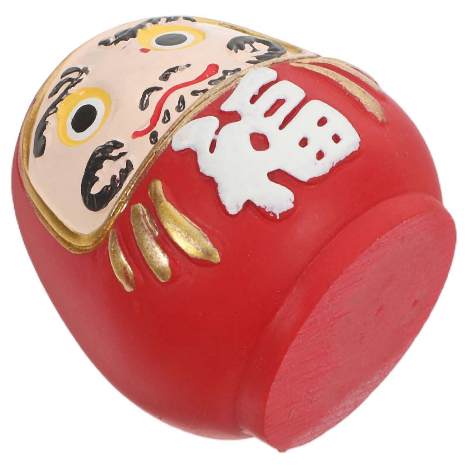 Japanese Style Ornament Red Resin Small Figurine For Desk Shelf Home Decor 1Pcs