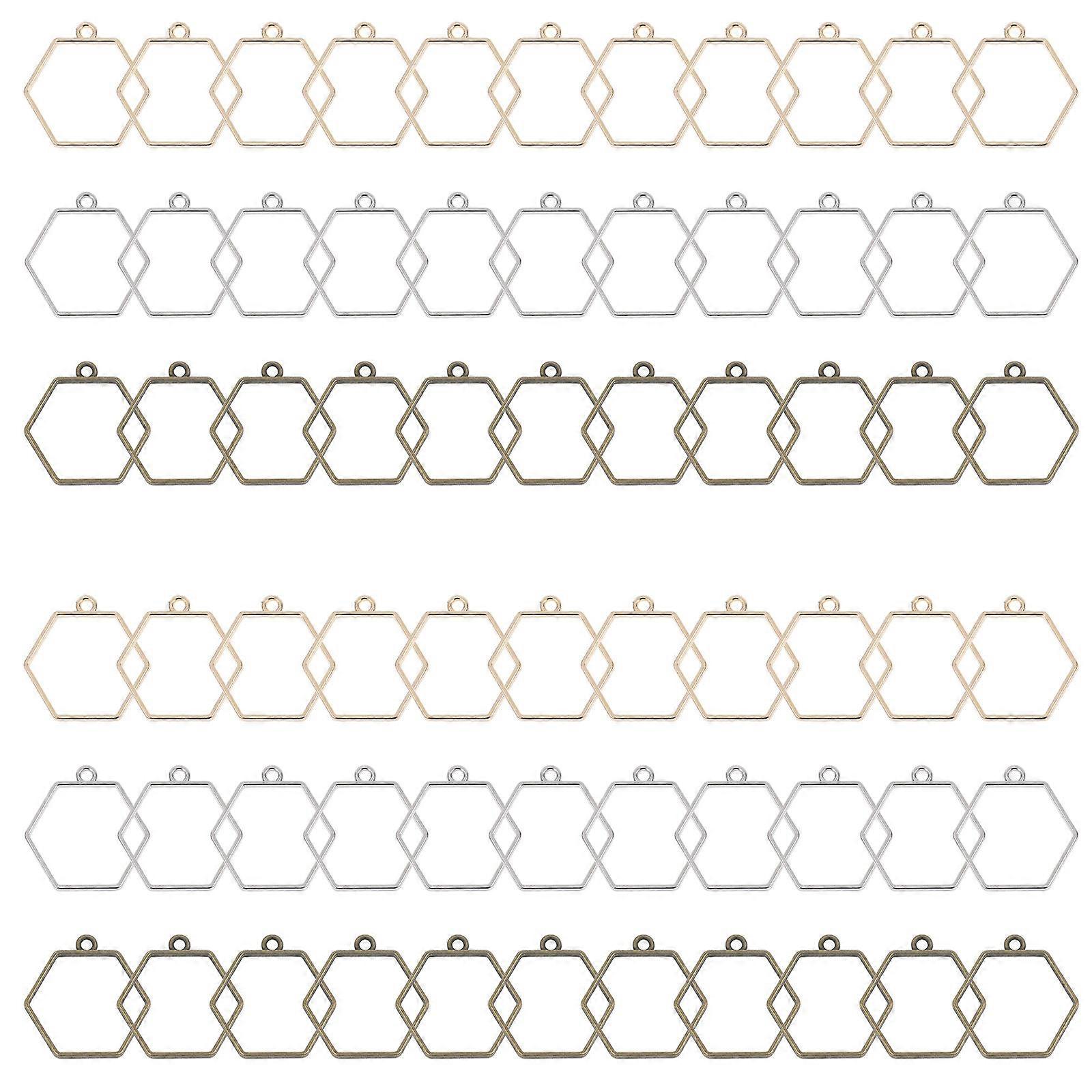 Open Bezel Pendants For Resin Jewelry Making 300 Pcs Assorted Color Hexagonal Charms Perfect For DIY Crafting Accessories