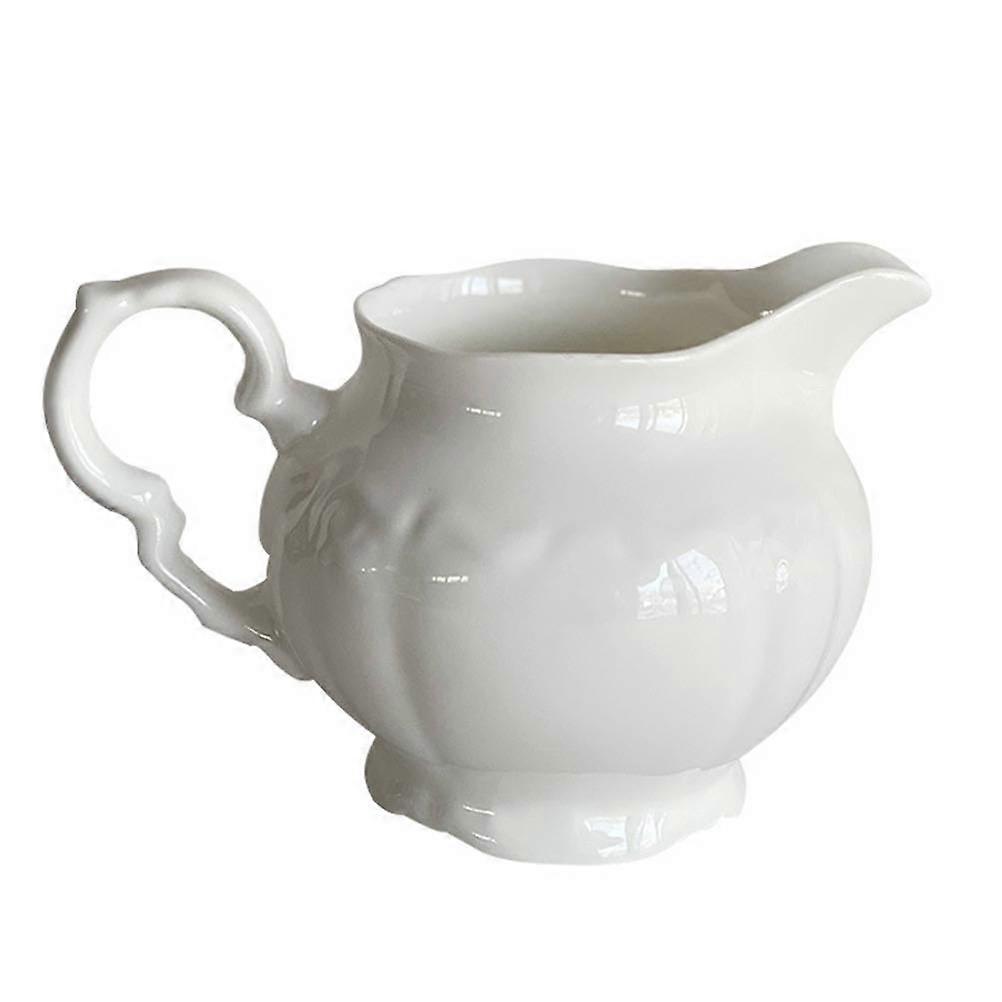 Coffee Milk Jar Ceramic Round Shape Kitchenware Beverage Serveware Pitcher 1Pcs
