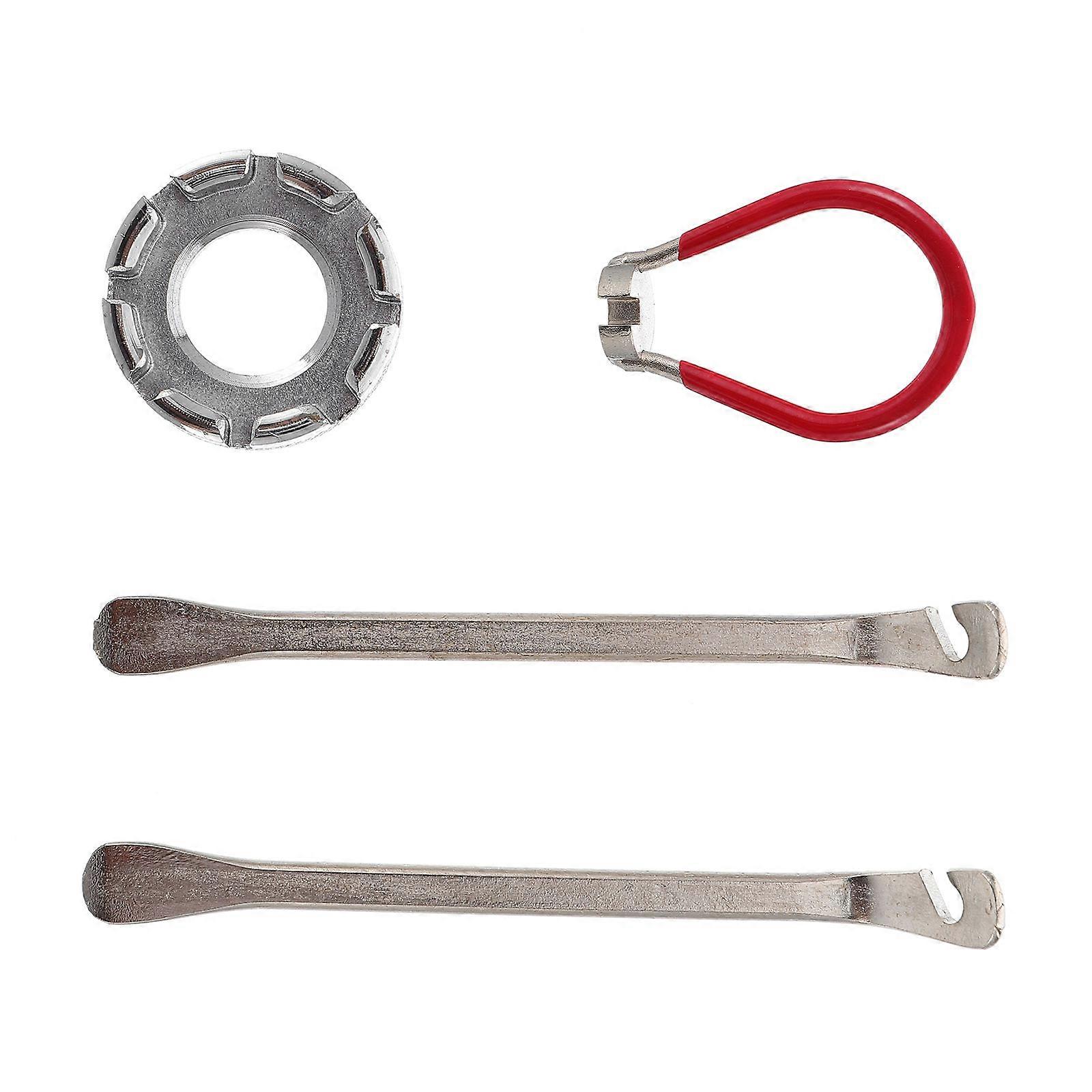4 Pcs Bike Spoke Tool Set Steel Tool For Bicycle Enthusiasts Red Suitable For Bike Repair And Maintenance