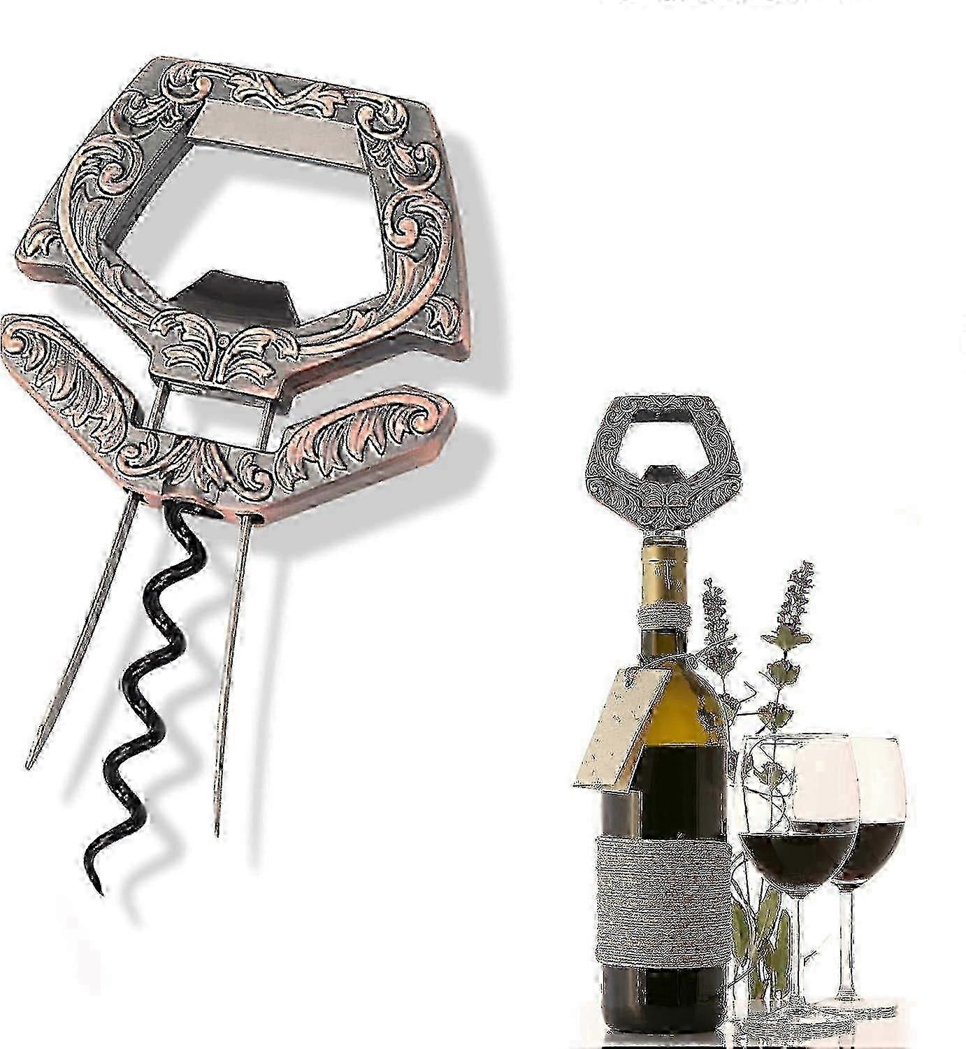 3 in 1 Ah So Two Prong Wine Opener & Cork Remover for Older & Fragile Corks - Easy Uncorking for Connoisseurs 2025
