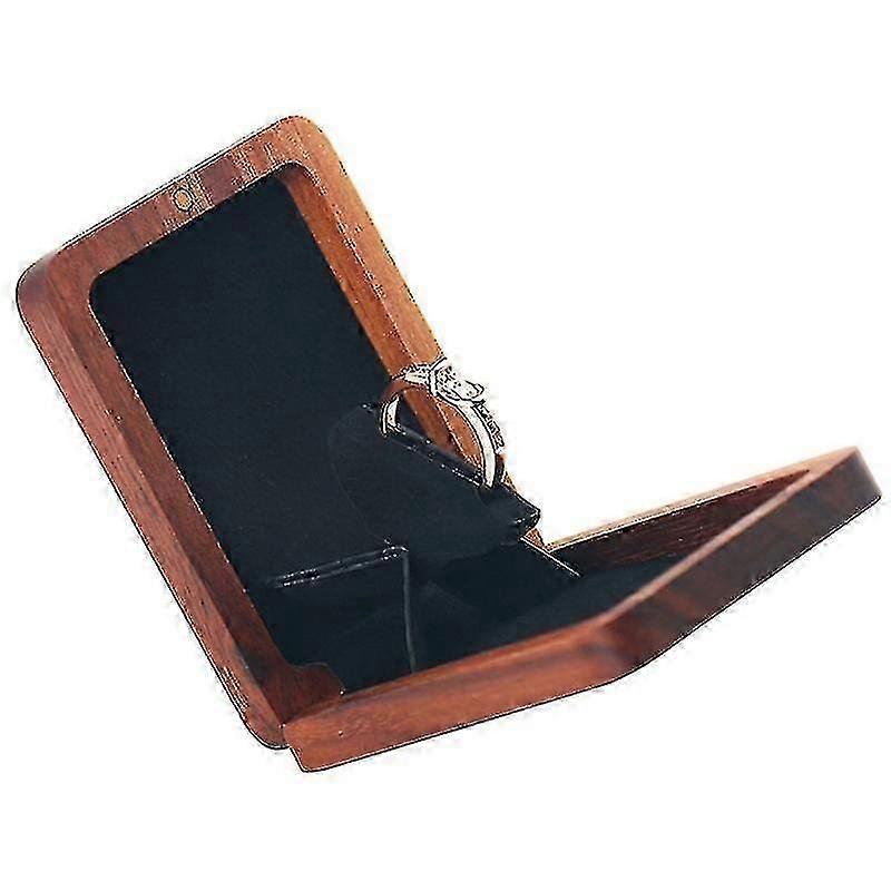 Wooden Ring Box For Proposal Ceremony Ring Box With Concealed Magnetic Closure