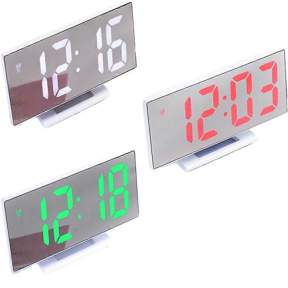 Stylish LED Alarm Clock For Bedroom Environments With Date Display And In White Offering Low Light Mode 1Pcs