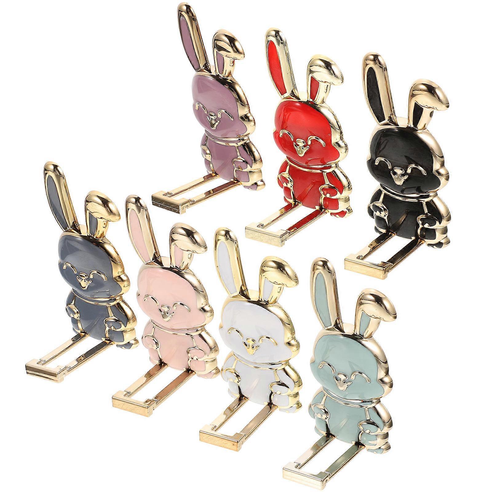 Cartoon Rabbit Phone Stand Foldable Phone Holder for 35Pcs Storage Use