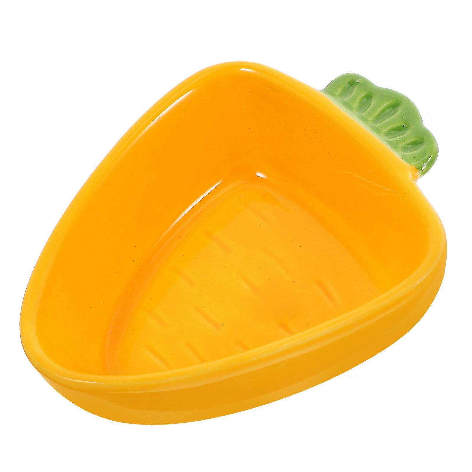 Multifunctional Carrot Shape Dish Small Plate for Various Dining Scenarios Yellow Ceramic 1Pcs