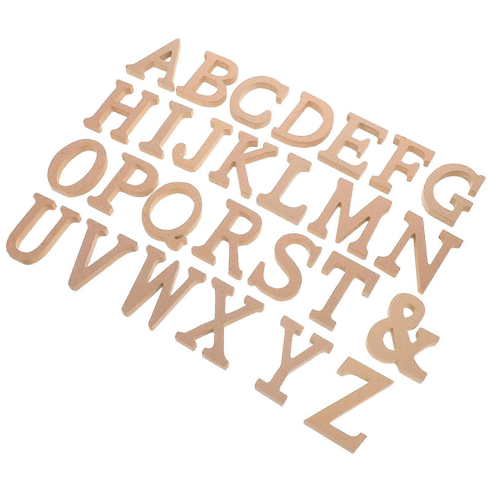 26 Unfinished Wooden Letters For DIY Crafts And Home Accent Light Brown 4 Sets
