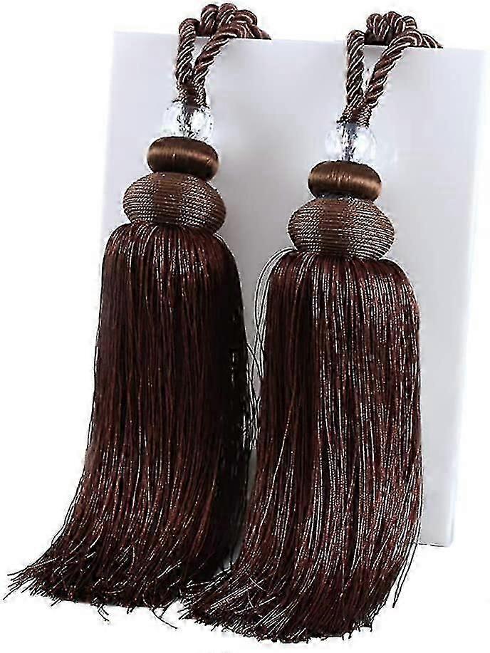 Tiebacks, Handmade, Tassel, Curtain Buckles, Windows, Curtains, Tether, For Home Decoration, 2 Pieces Of Dark Coffee