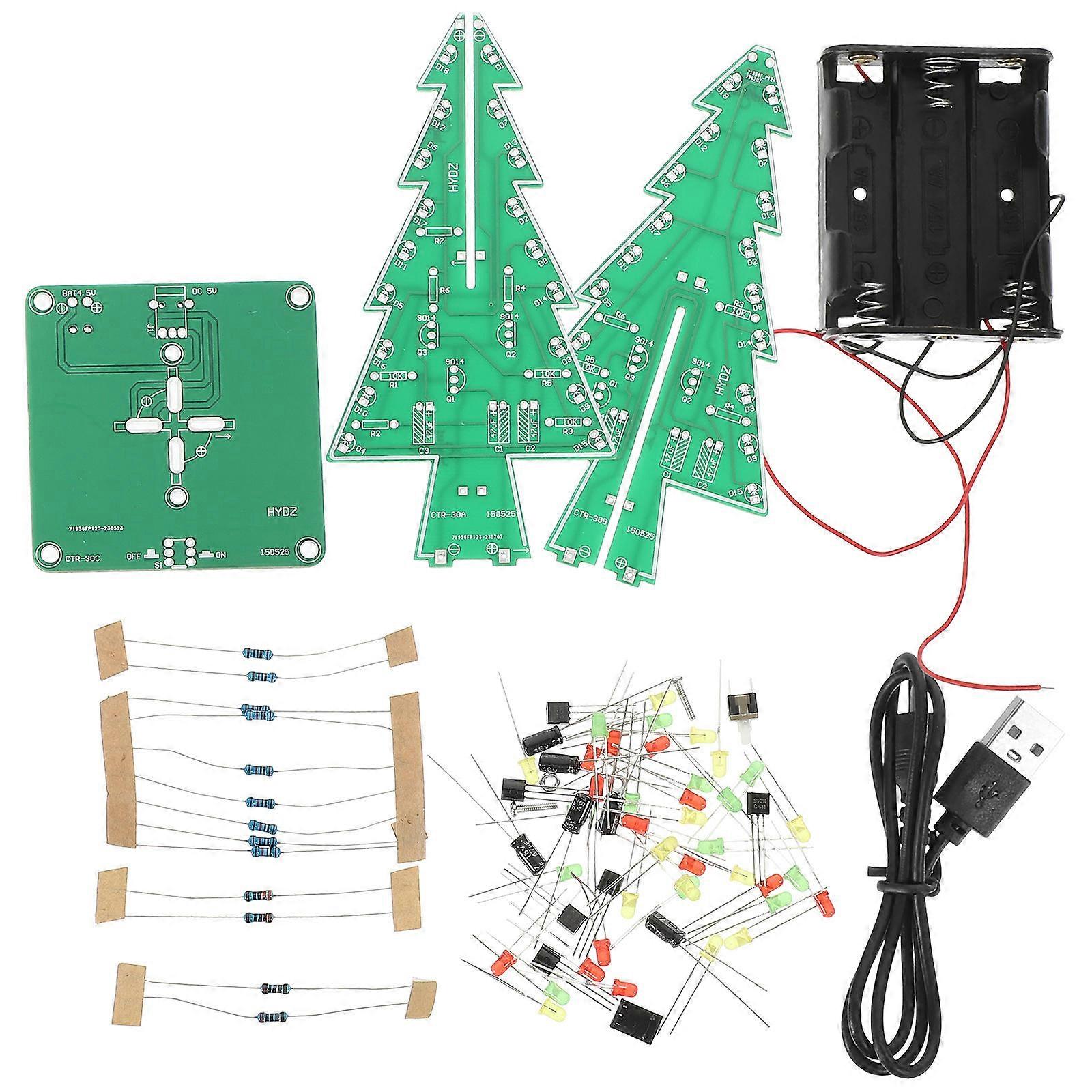 Luminescent Led Christmas Adornment Kit Tree Shaped Green 5.1×2.8×1.2in For Families 1 Kit