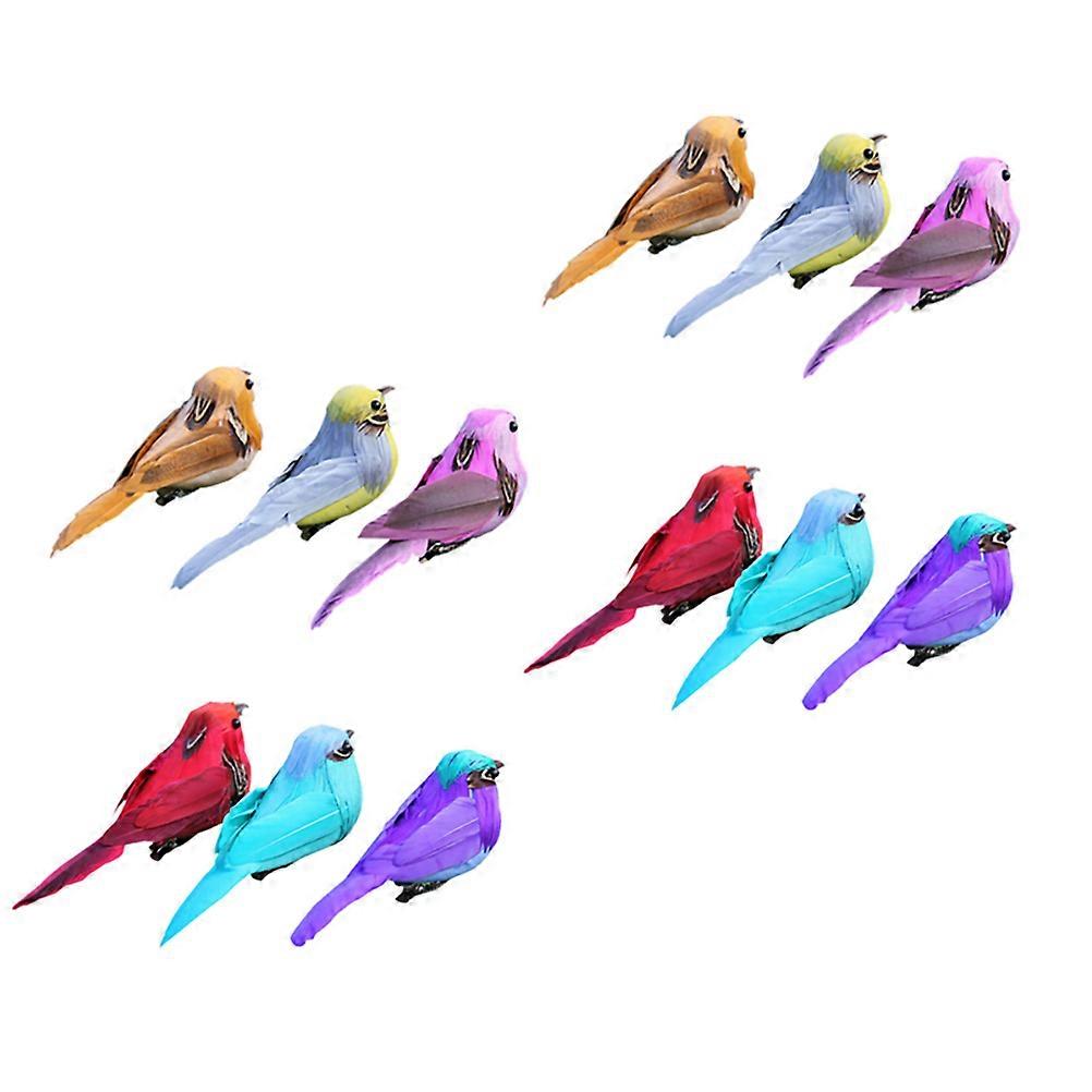 Simulation Bird Garden Decorative Bird for Home Decor 12Pcs Pack