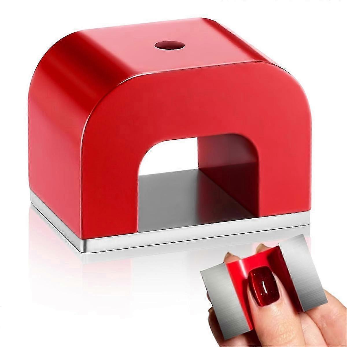 U-Shaped Magnet 30 Lbs Pull, Red Rectangular Utility Magnet for Home, Office, and DIY Applications