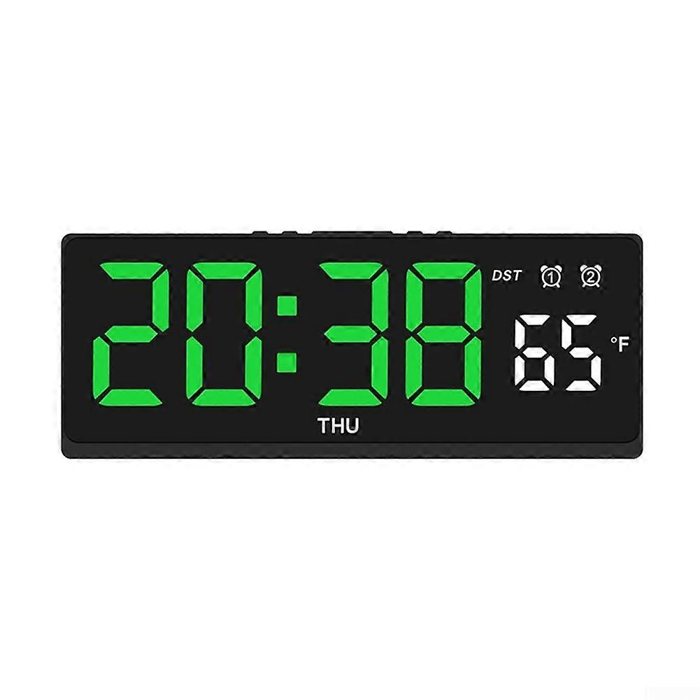 Digital Alarm Clock With Dual Alarms, Temp Display C/F, Five Brightness Levels, Voice Night Mode, White Shell Orange
