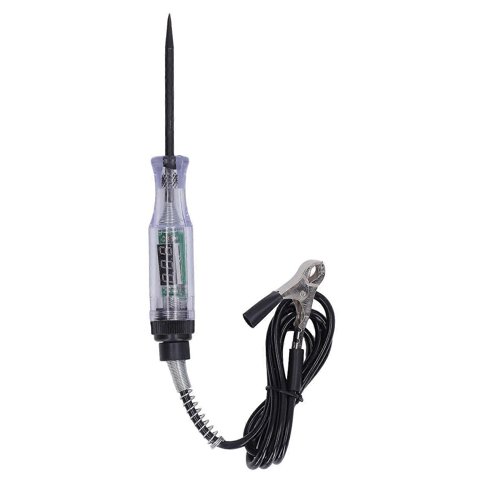 Digital LED Circuit Tester 370V Portable Automotive Circuit Tester with Spring Wire and Long Steel Probe 20A Black