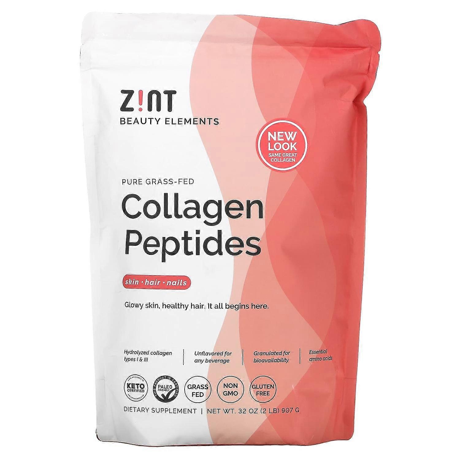 ZINT, Pure Grass-Fed Collagen Peptides, Unflavored, 32 oz (907 g)