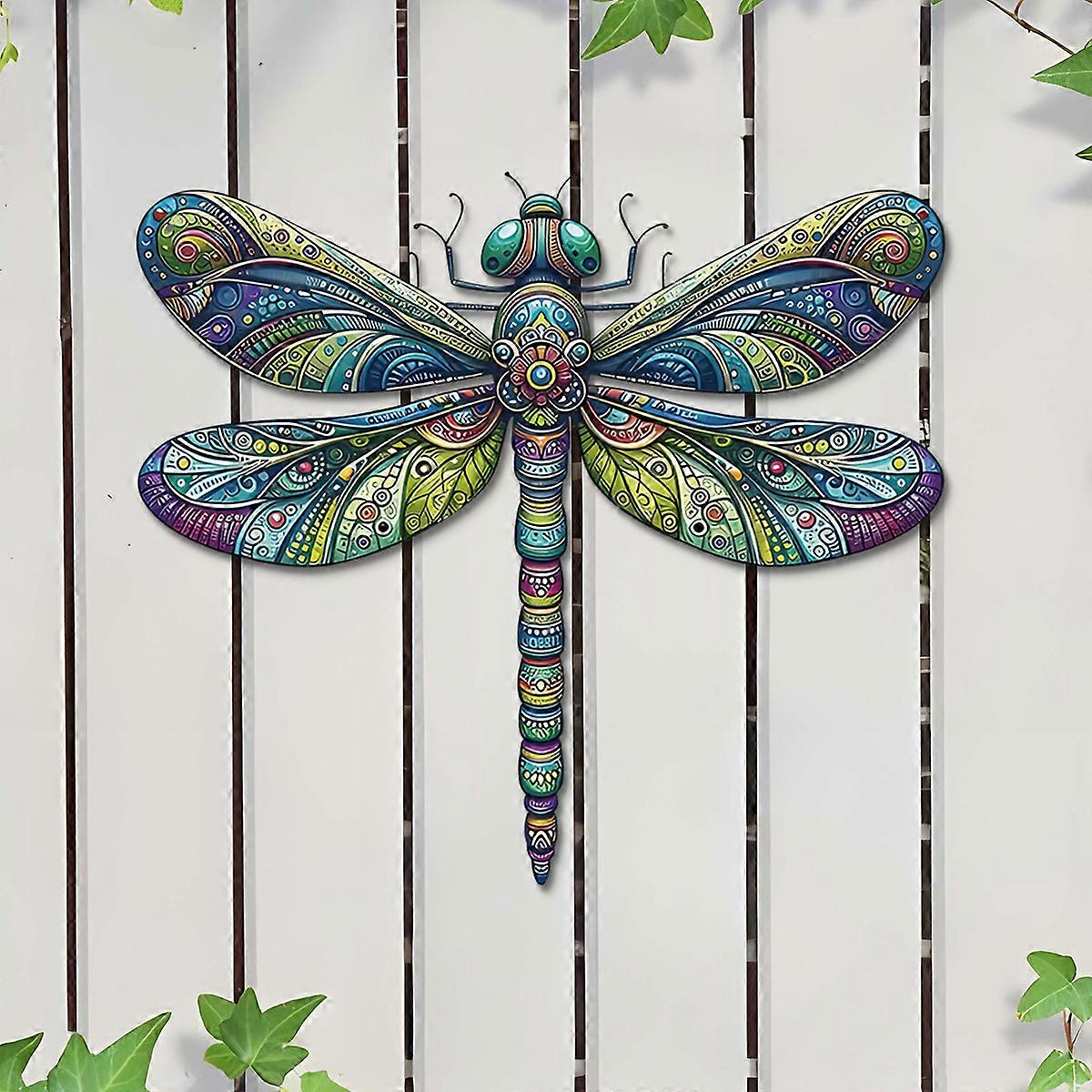 1PC Colorful Dragonfly Hanging Metal Wall Art Décor for Home Interiors