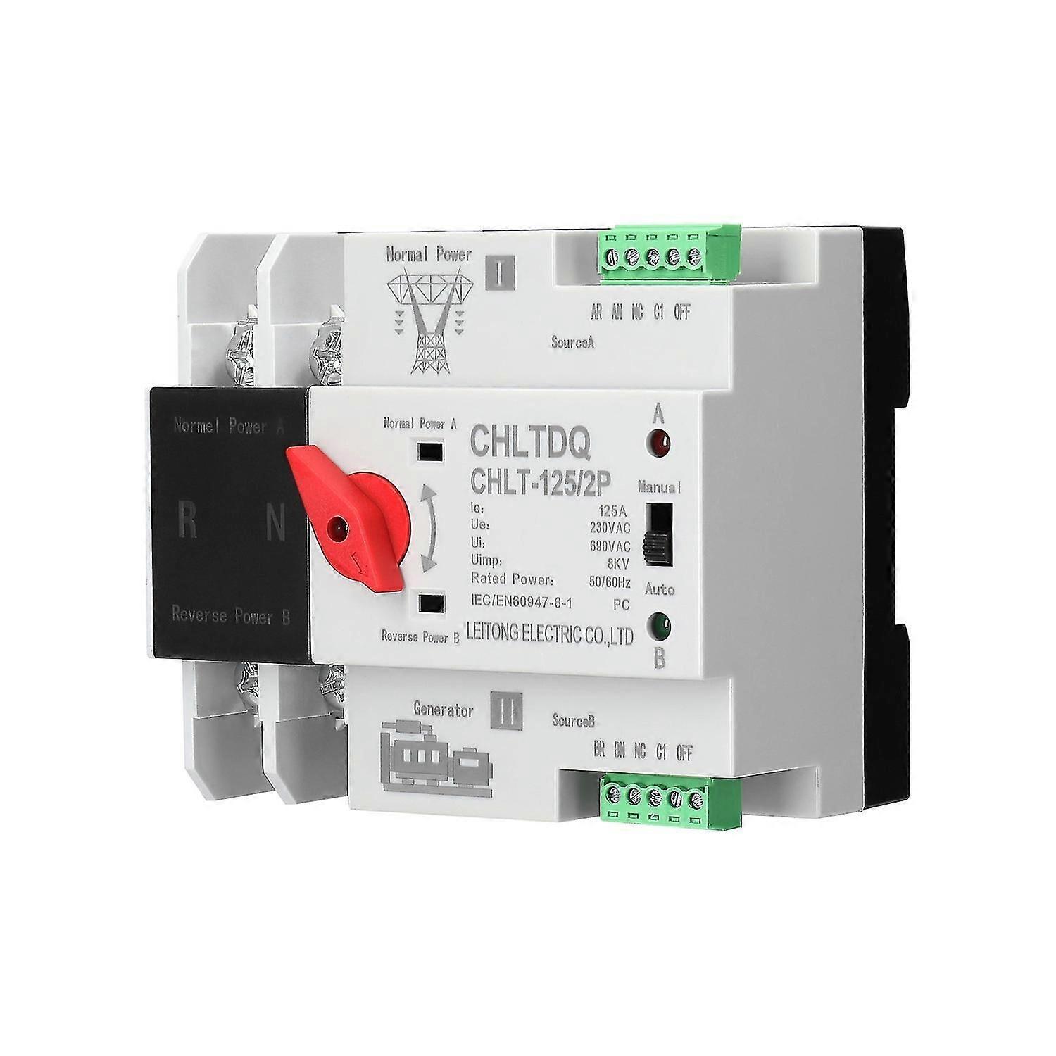 Compact Automatic Transfer Switch Electrical Selector Switches Dual Power Switch Solar Power Rail Ty