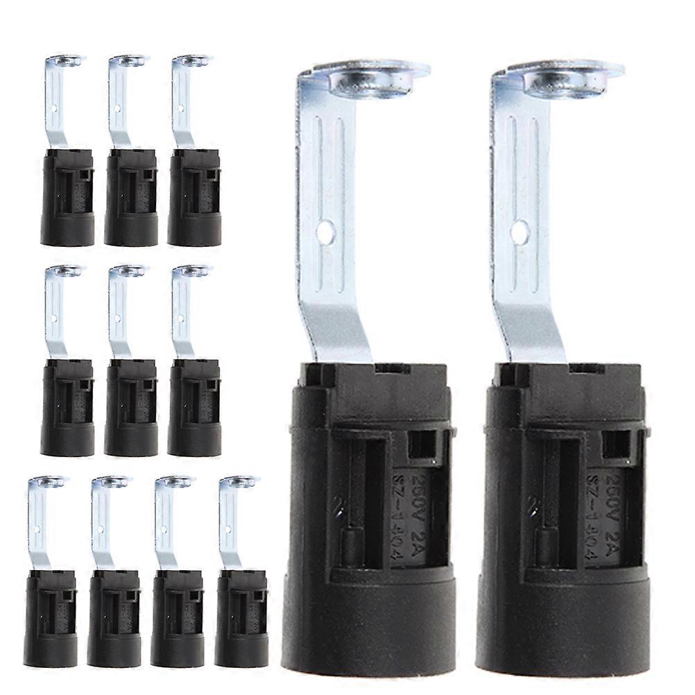 E14 Lamp Socket Holder for Screw Bulb Light Fitting 12Pcs Black