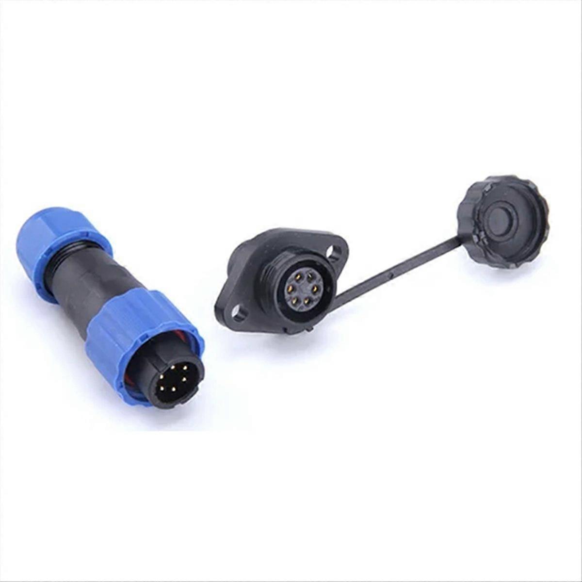 SP13 Waterproof Connector IP68 6 Pin Cable Connectors Male/Female Plug and Socket Nut/Flange/Docking