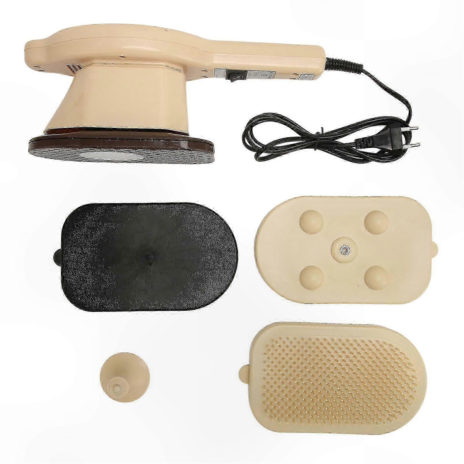 Heated Electric Handheld Massager with 3 Attachments for Back, Leg, Arm Pain Relief - EU Plug 220V