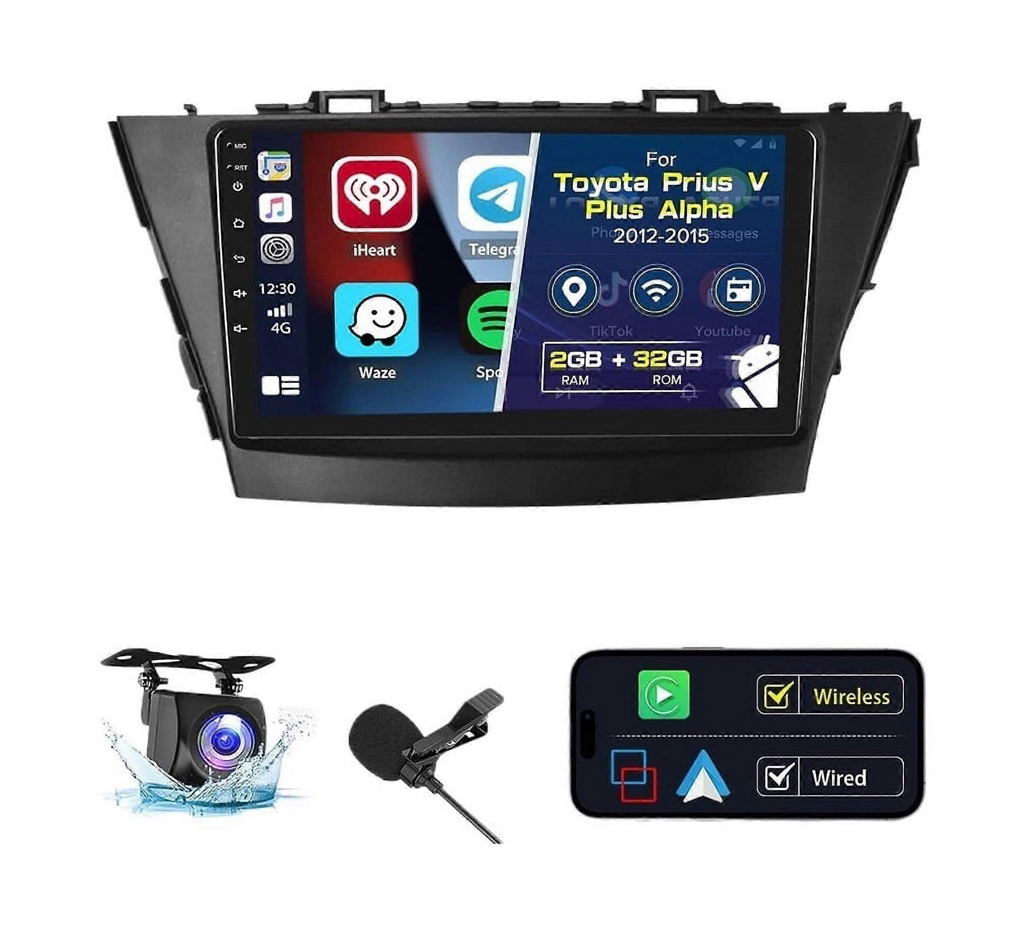 For Toyota Prius V Plus Alpha 2012-2015 Android Carplay Stereo 2+32G