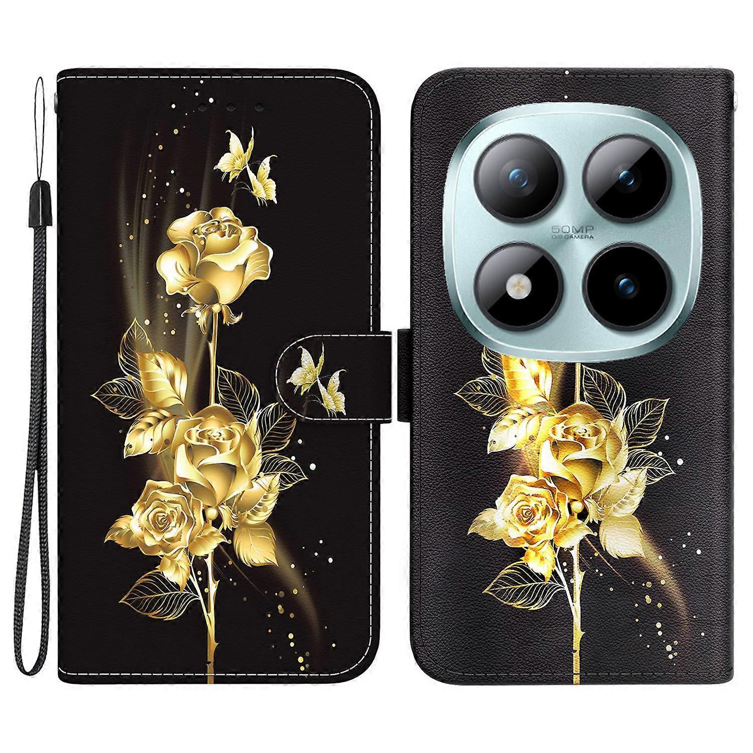 For Xiaomi Redmi Note 15 Pro 5G Wallet Phone Case Pattern Printing Leather Flip Cover with Strap - G