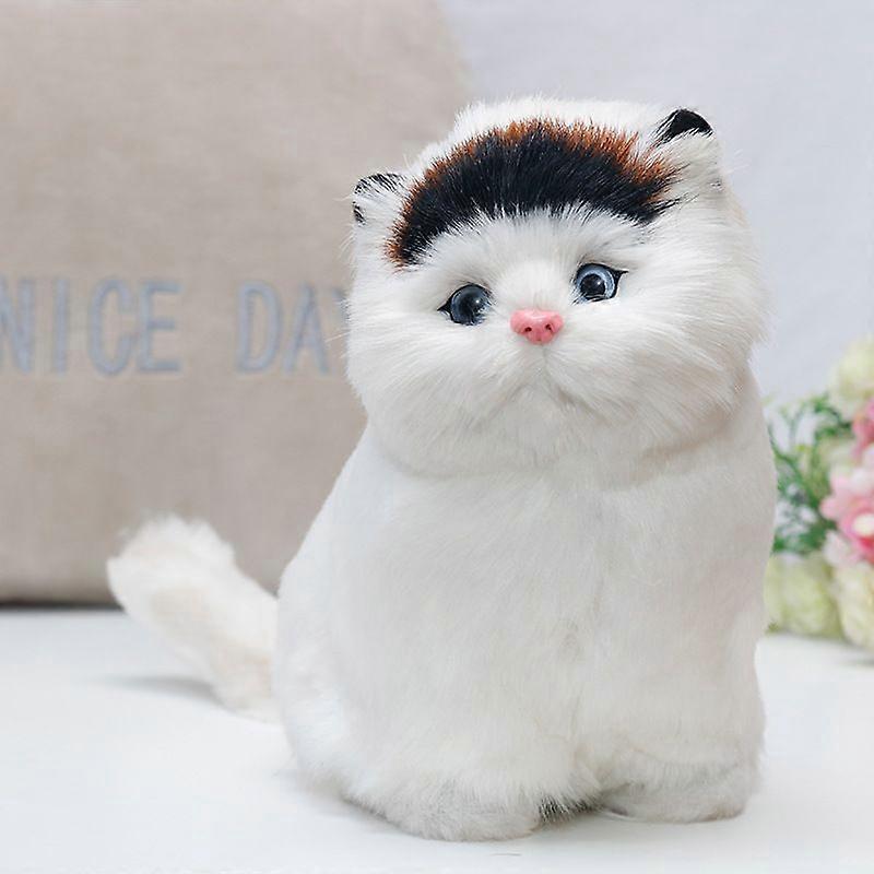 現実的な黒耳猫ぬいぐるみシミュレーション猫人形テーブルデコレーションギフト子供男の子と女の子イースタークリスマス